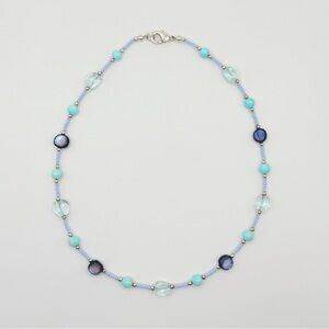 🆕 Blue Beaded Necklace - Blue & Aqua Hues